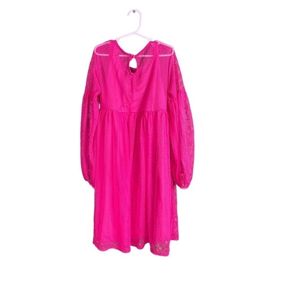 Speechless Kids Pink 2 Piece Dress Sheer Embroidered Overlay with Tank Size 14 - Picture 2 of 8